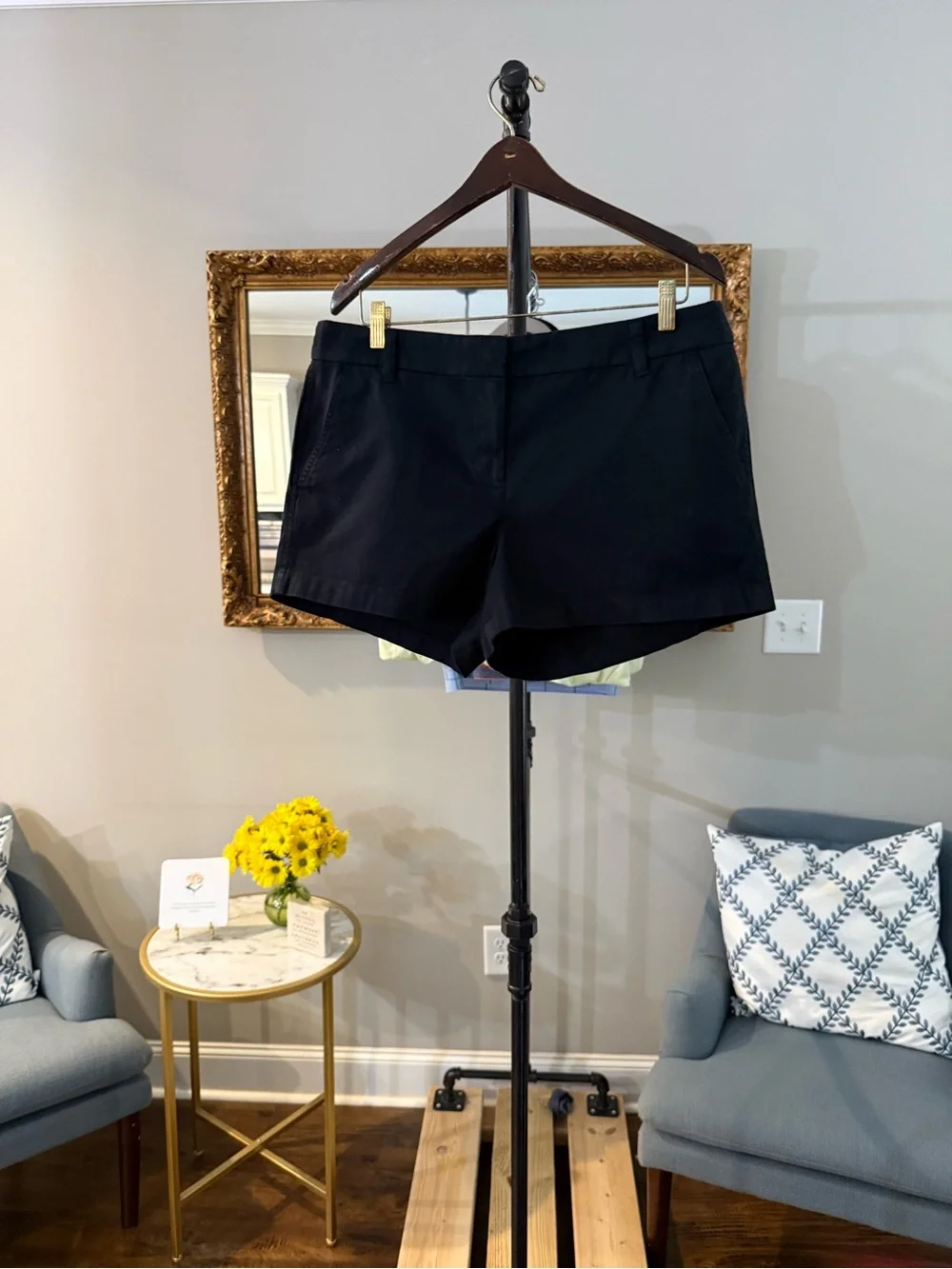 NWT J. Crew Black Tailored Chino Shorts 3.5 in